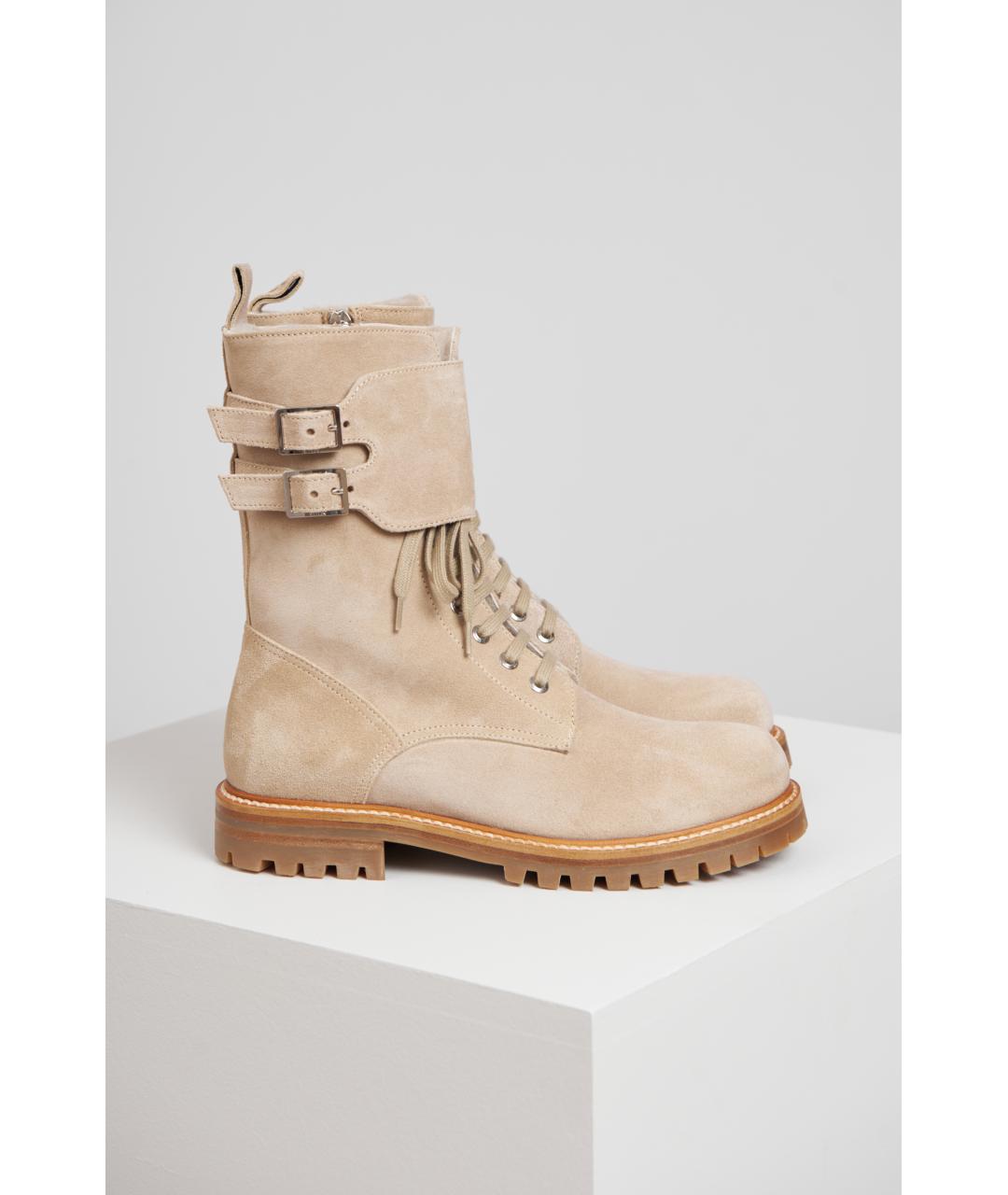 KITON Бежевые замшевые ботинки, фото 2