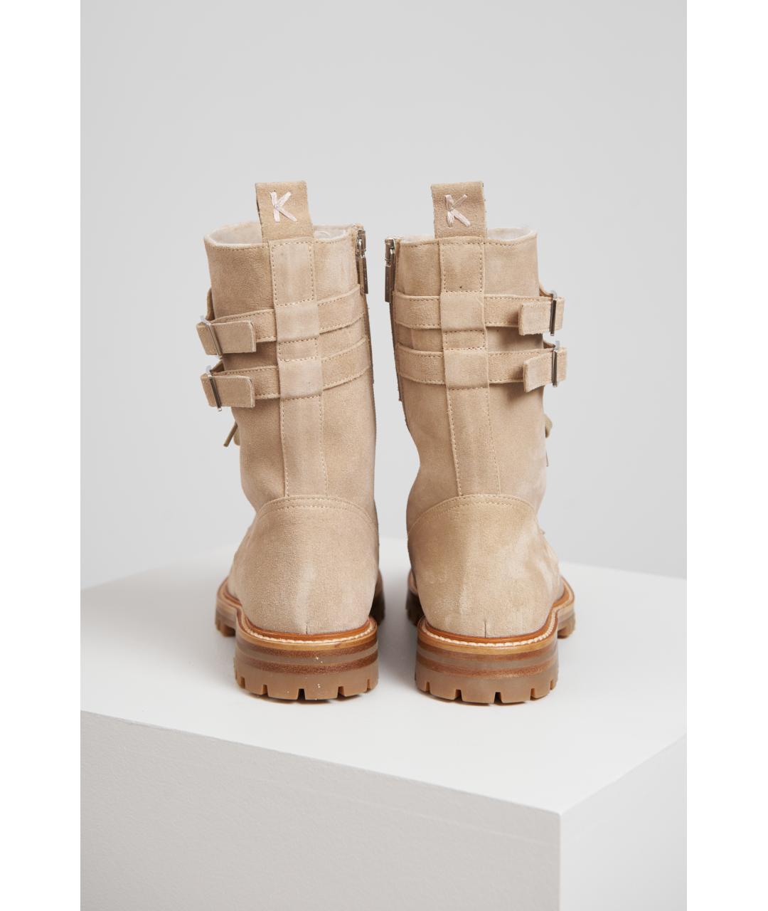 KITON Бежевые замшевые ботинки, фото 3