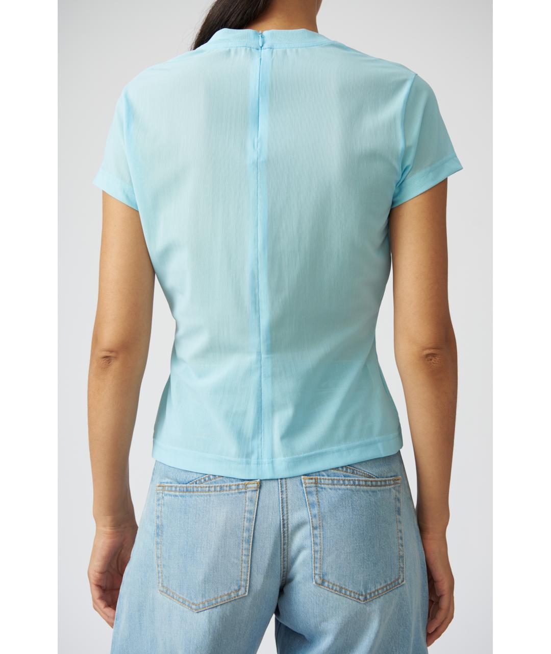 ALAIA Голубая полиамидовая футболка, фото 4