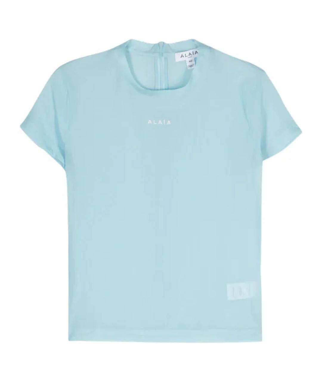 ALAIA Голубая полиамидовая футболка, фото 1