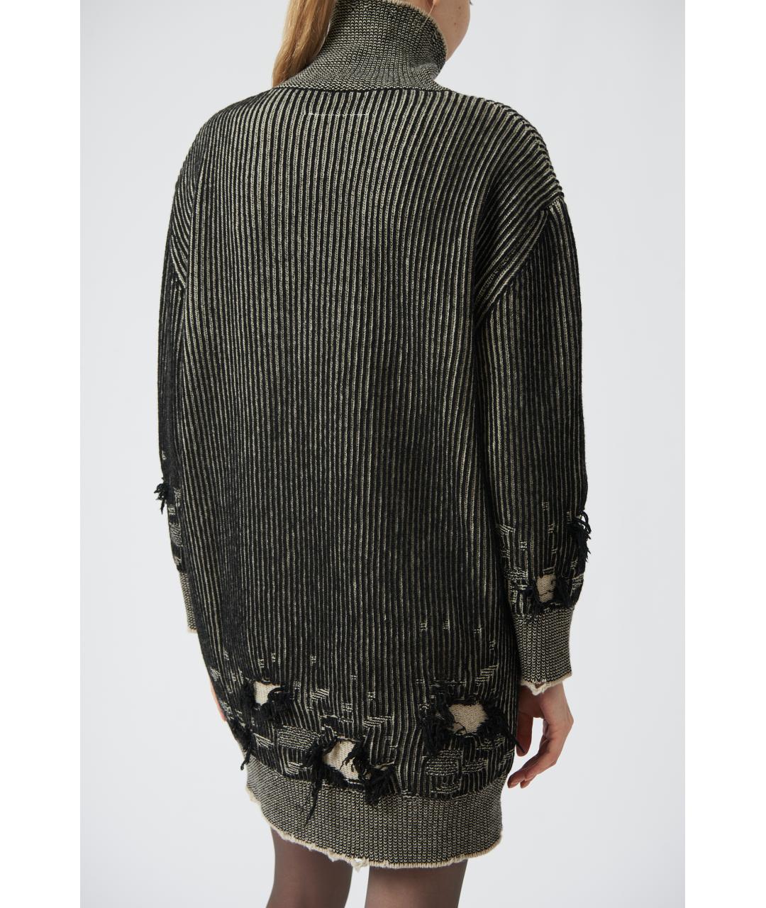 MM6 MAISON MARGIELA Черное шерстяное повседневное платье, фото 5