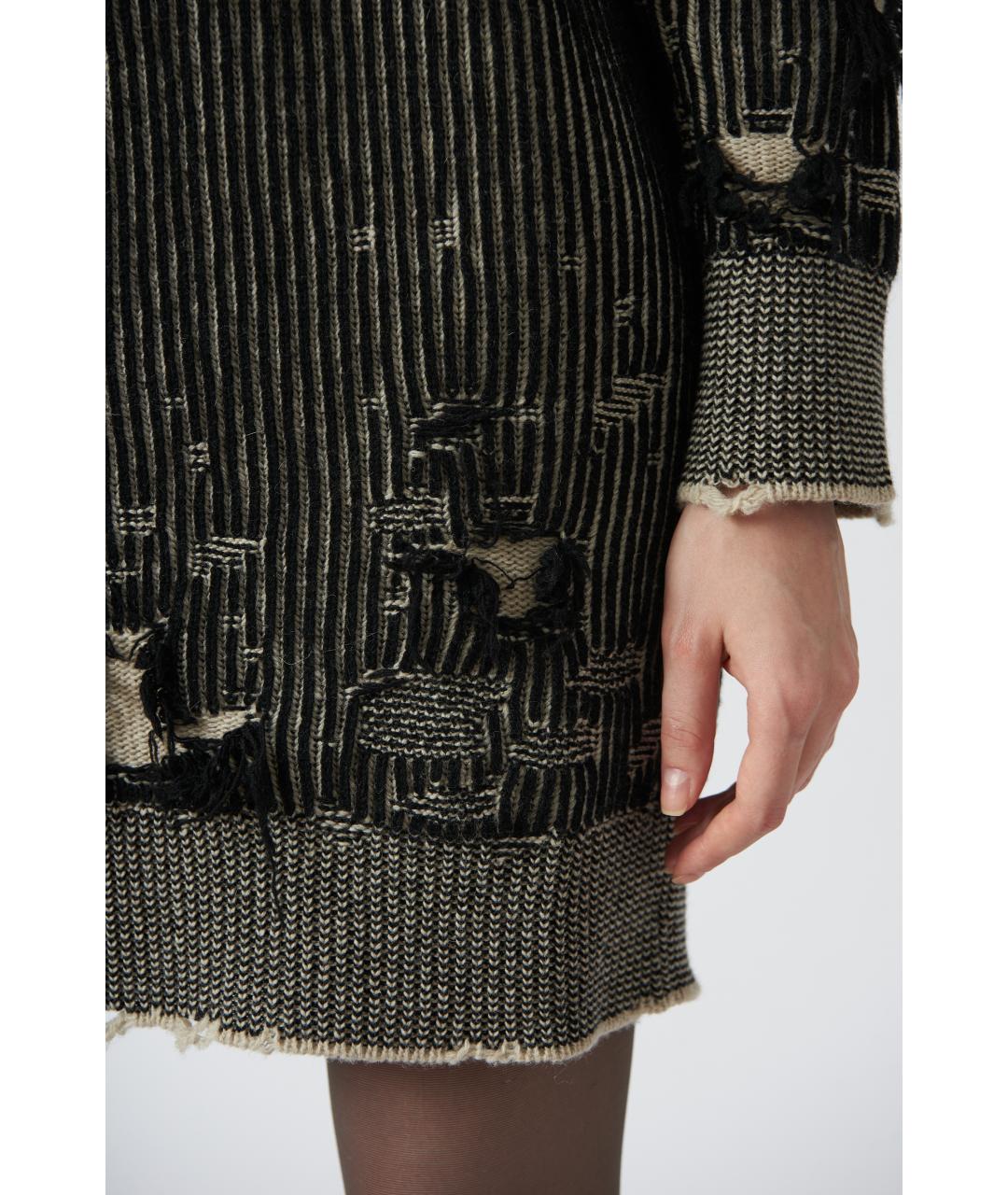 MM6 MAISON MARGIELA Черное шерстяное повседневное платье, фото 4