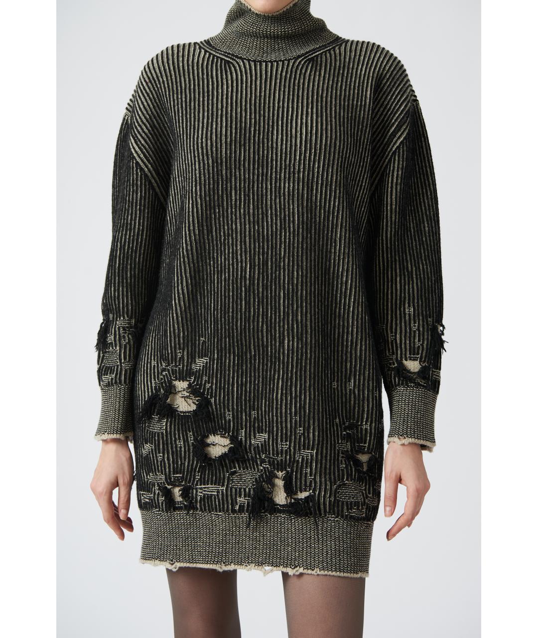 MM6 MAISON MARGIELA Черное шерстяное повседневное платье, фото 3