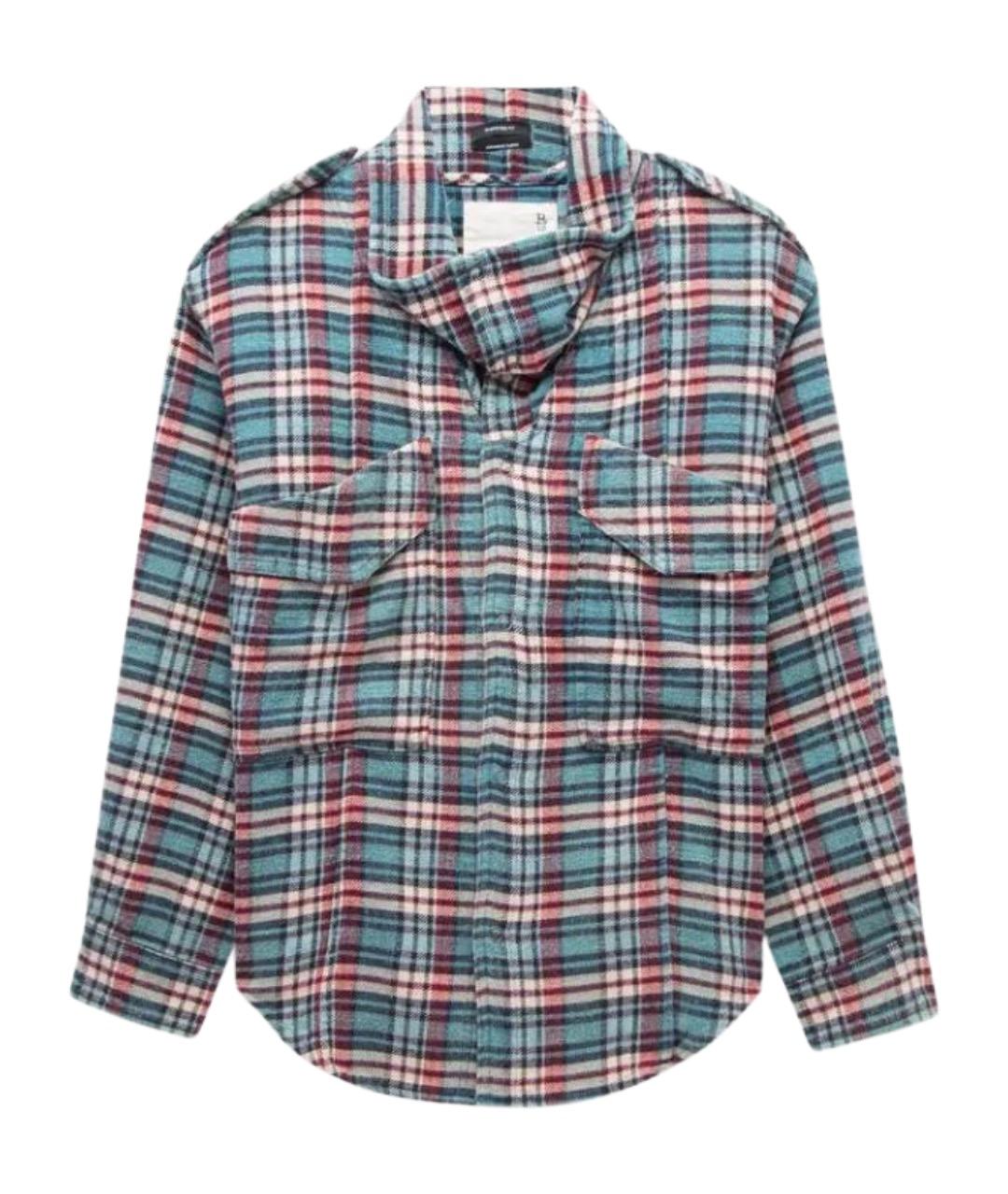 R13 Бирюзовая хлопковая рубашка, фото 1