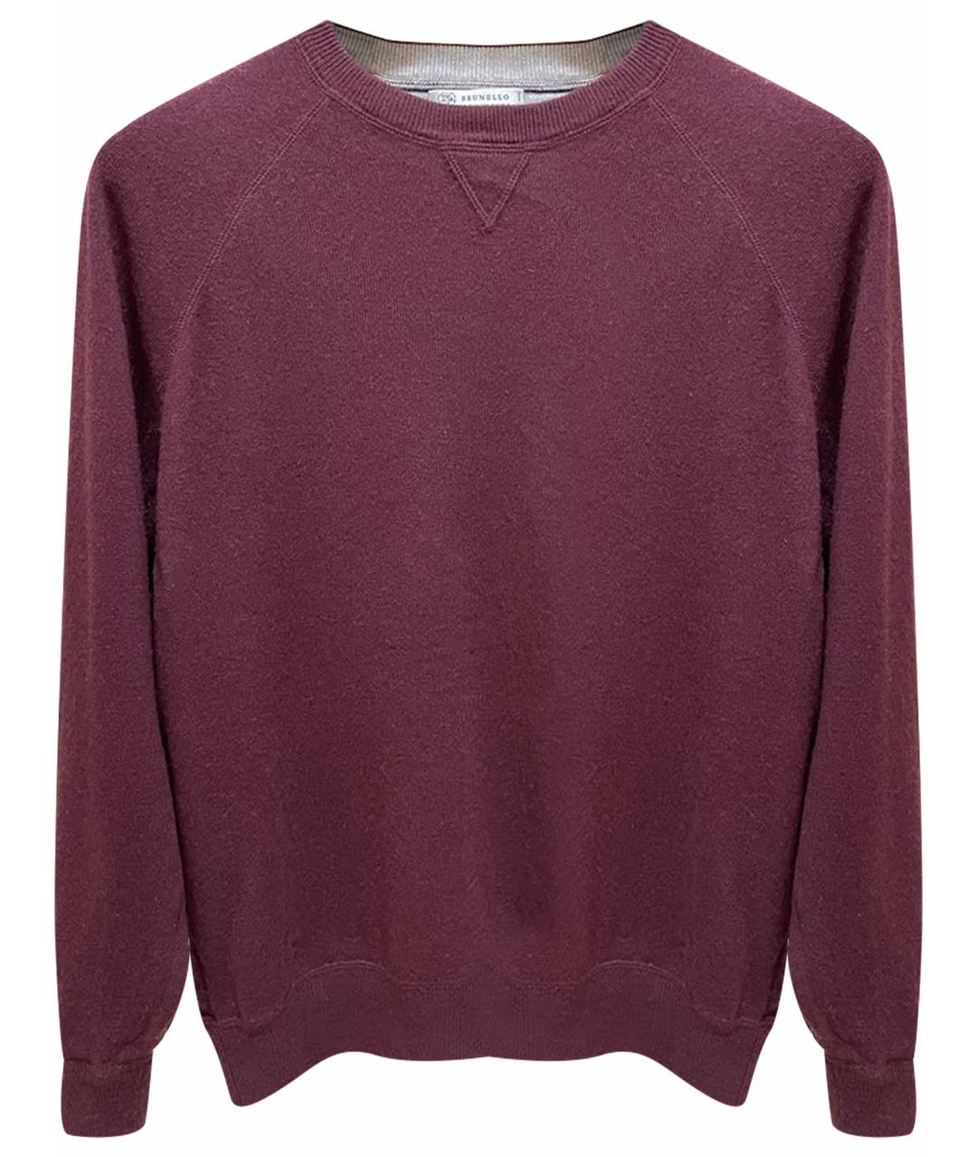 BRUNELLO CUCINELLI Бордовый кашемировый джемпер / свитер, фото 1