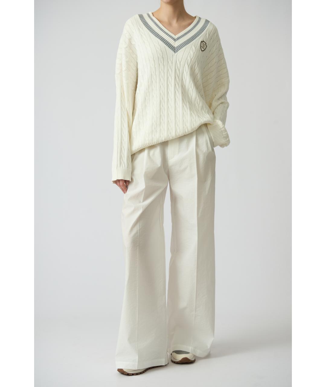 BRUNELLO CUCINELLI Белый хлопковый джемпер / свитер, фото 2