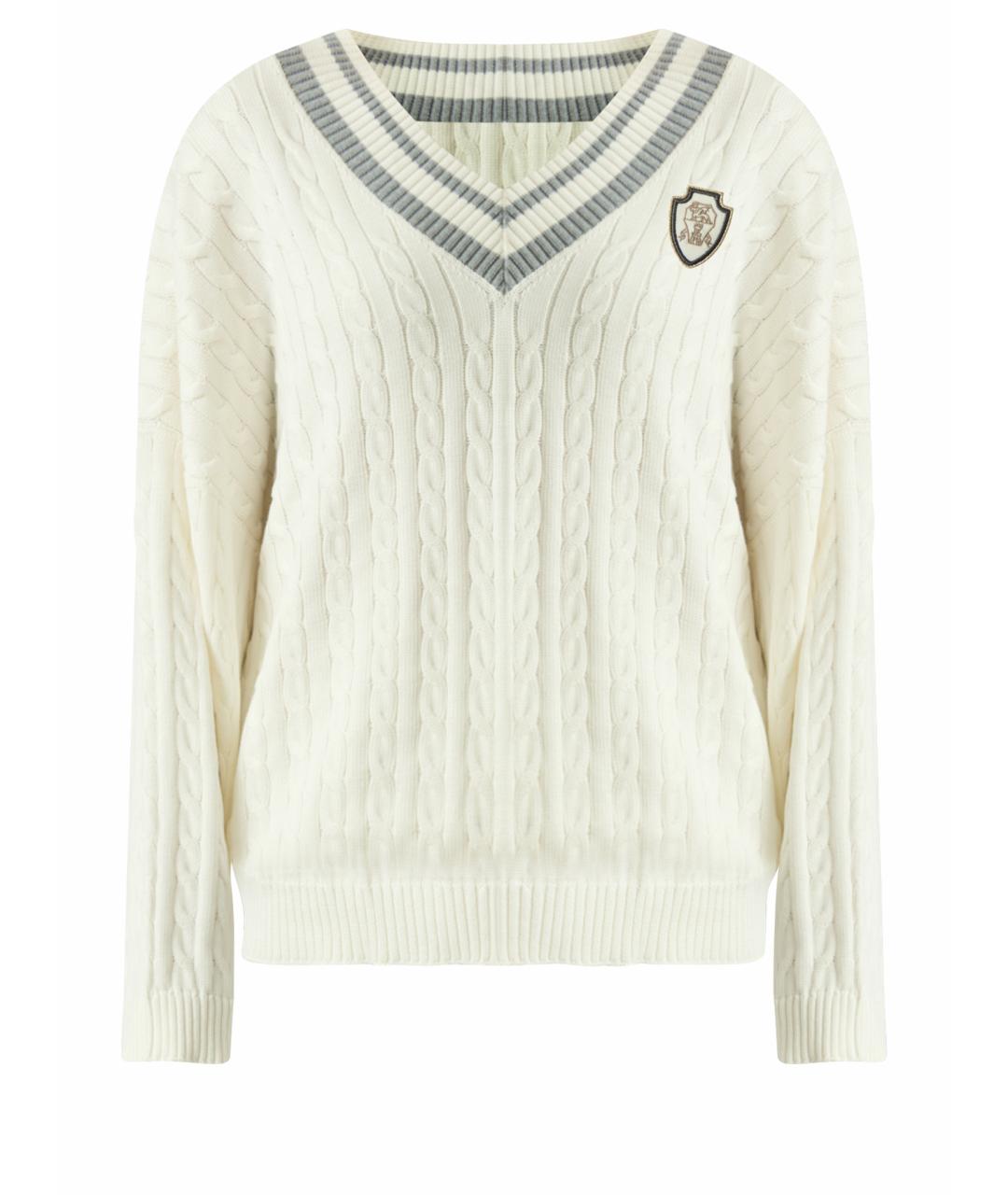 BRUNELLO CUCINELLI Белый хлопковый джемпер / свитер, фото 1