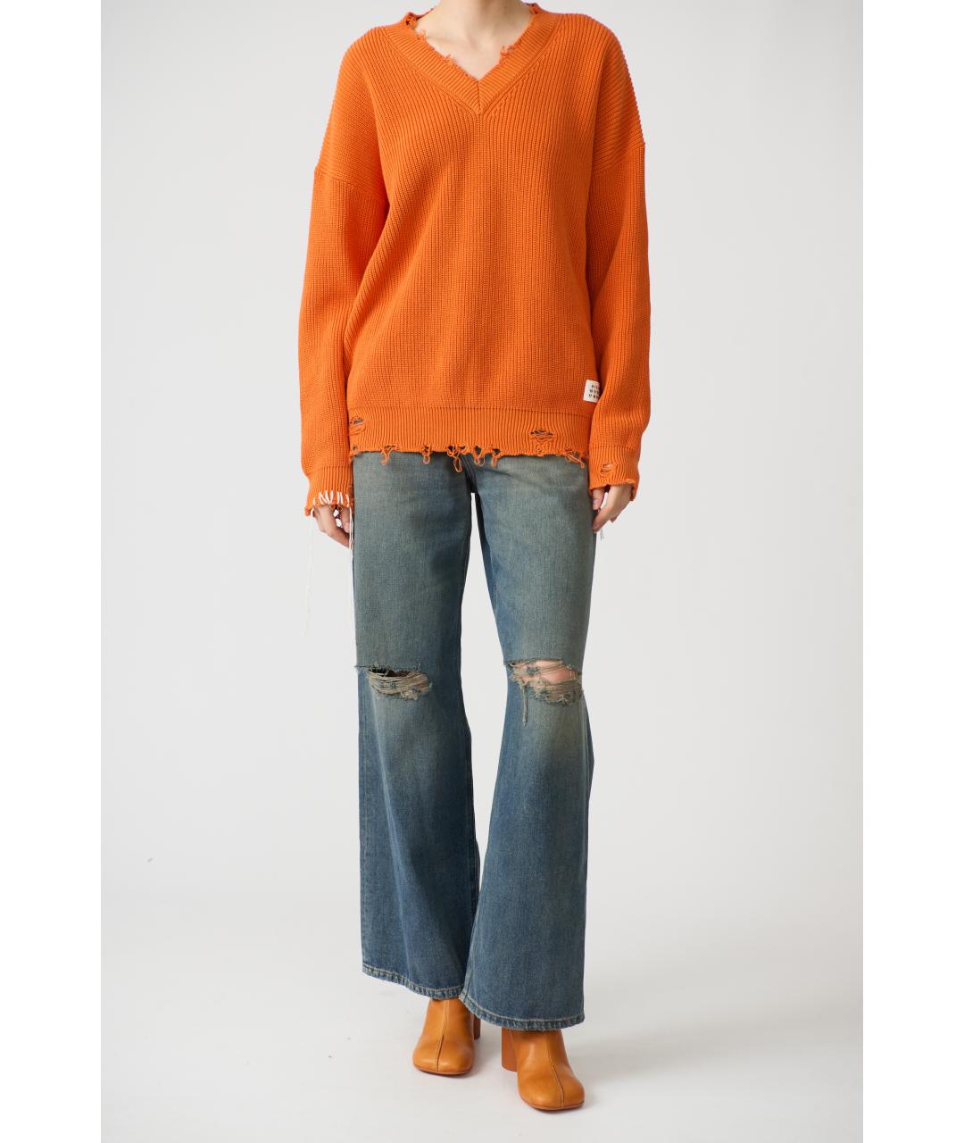 MM6 MAISON MARGIELA Оранжевый хлопковый джемпер / свитер, фото 2