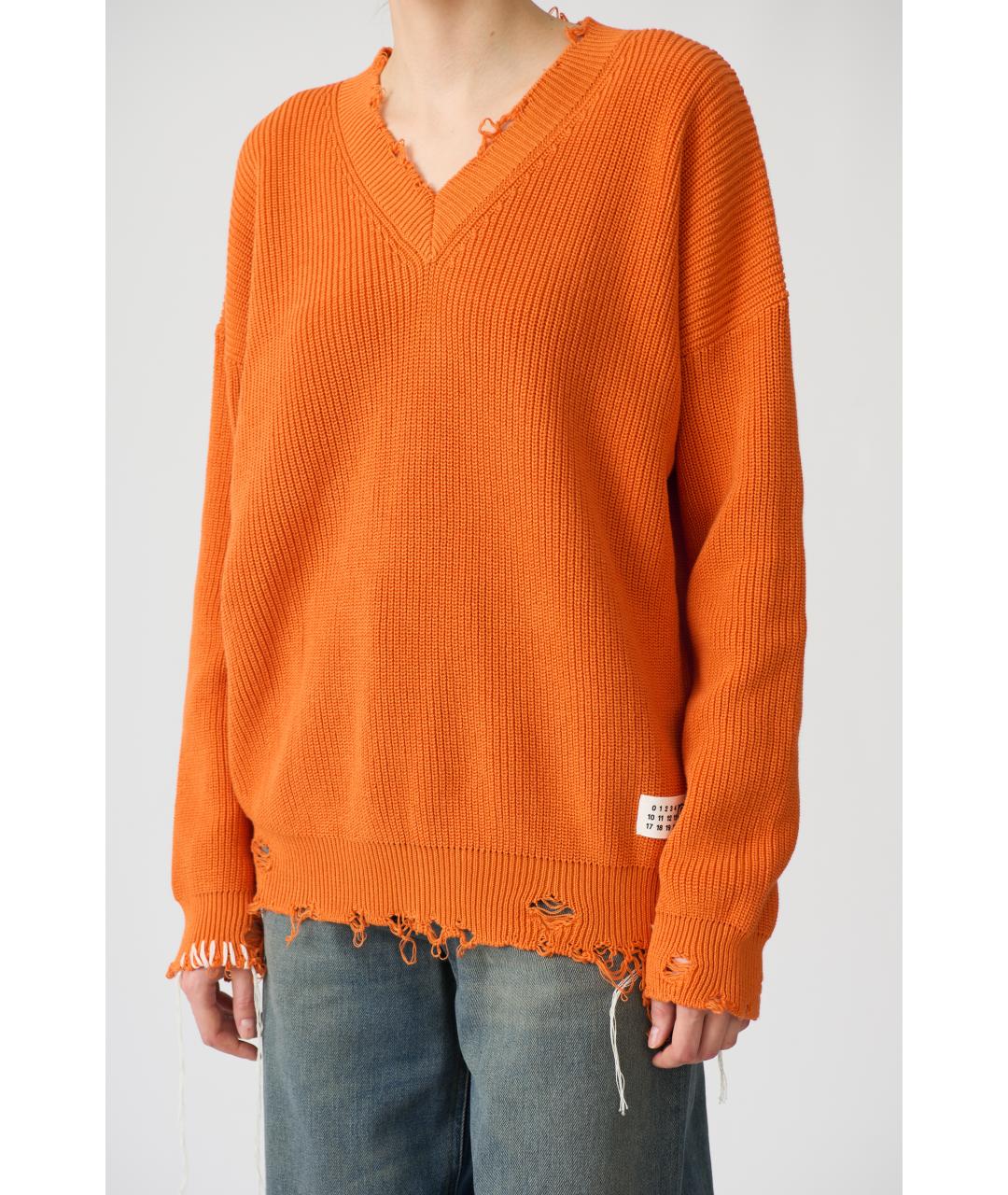 MM6 MAISON MARGIELA Оранжевый хлопковый джемпер / свитер, фото 3