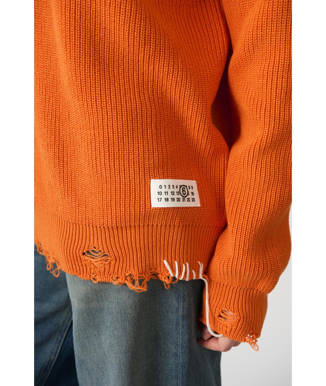MM6 MAISON MARGIELA Оранжевый хлопковый джемпер / свитер, фото 4