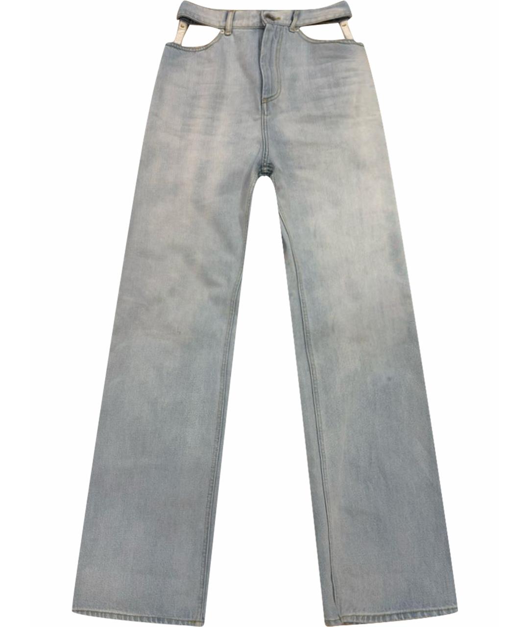 MAISON MARGIELA Голубые хлопковые прямые джинсы, фото 1
