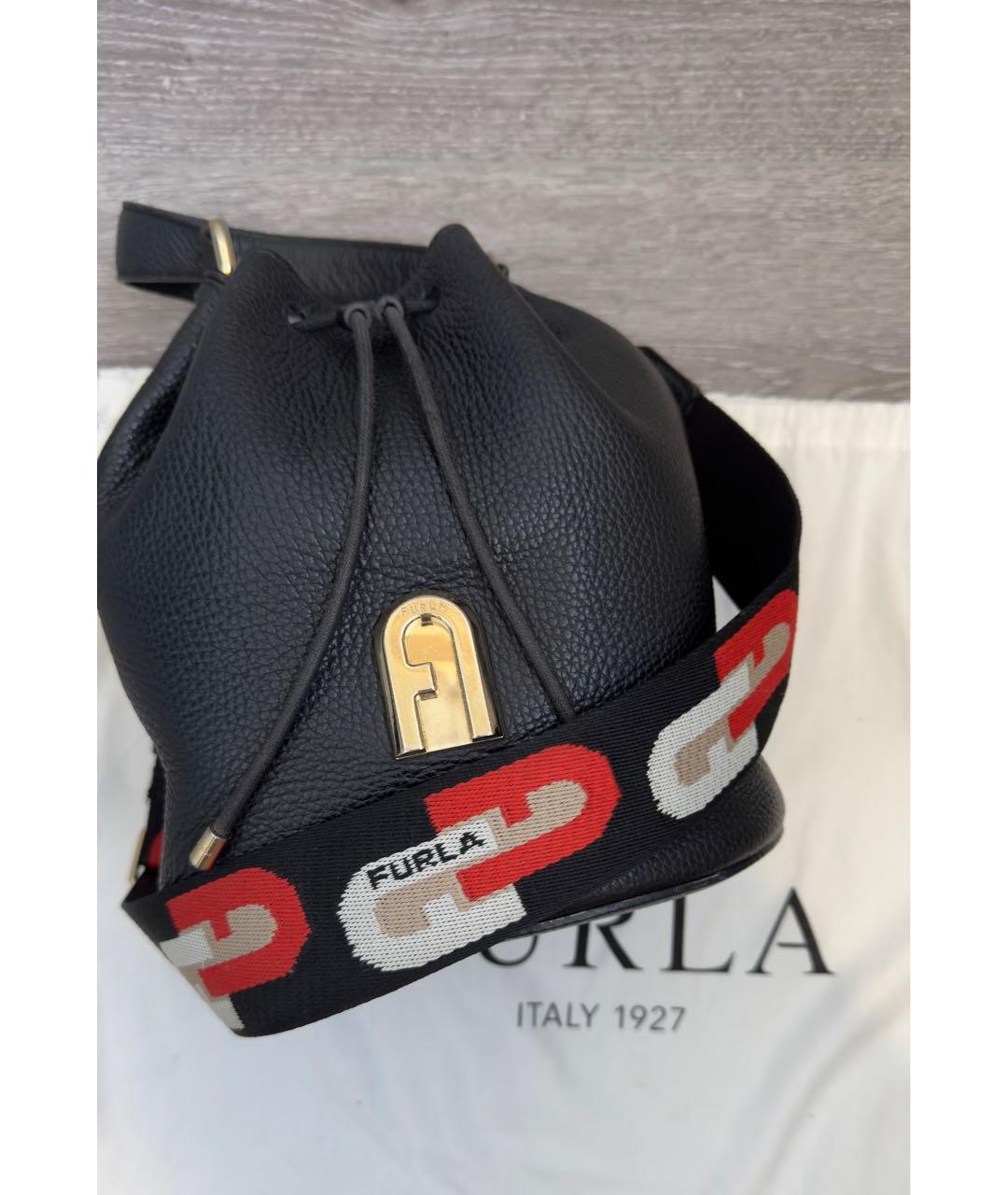 FURLA Черная кожаная сумка через плечо, фото 2