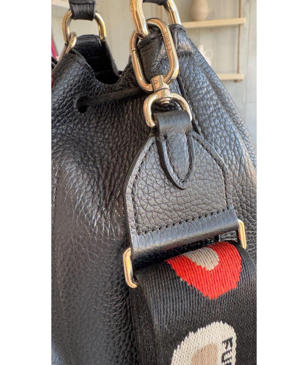 FURLA Черная кожаная сумка через плечо, фото 8