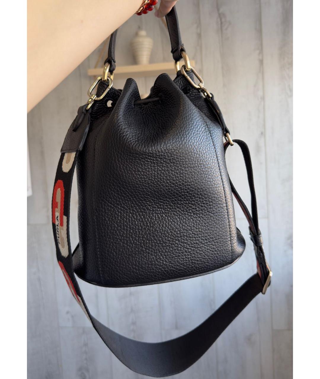 FURLA Черная кожаная сумка через плечо, фото 3