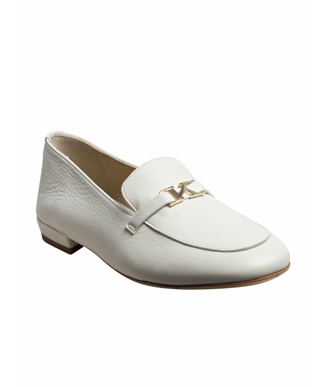 KITON Белые кожаные лоферы, фото 1