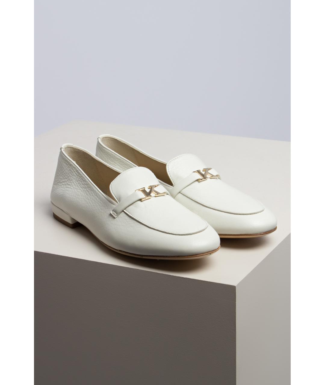 KITON Белые кожаные лоферы, фото 4