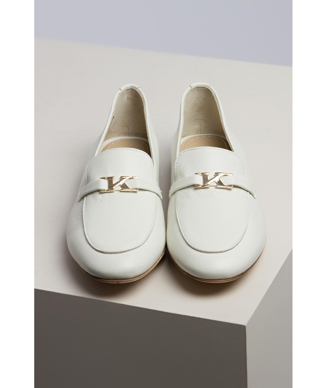 KITON Белые кожаные лоферы, фото 2