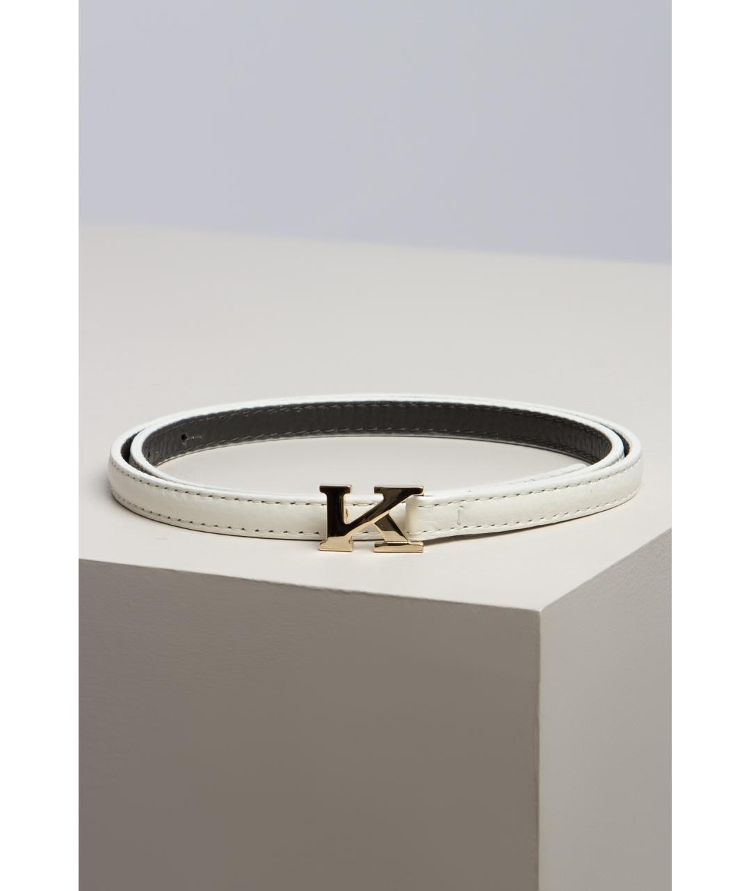 KITON Белый кожаный ремень, фото 2