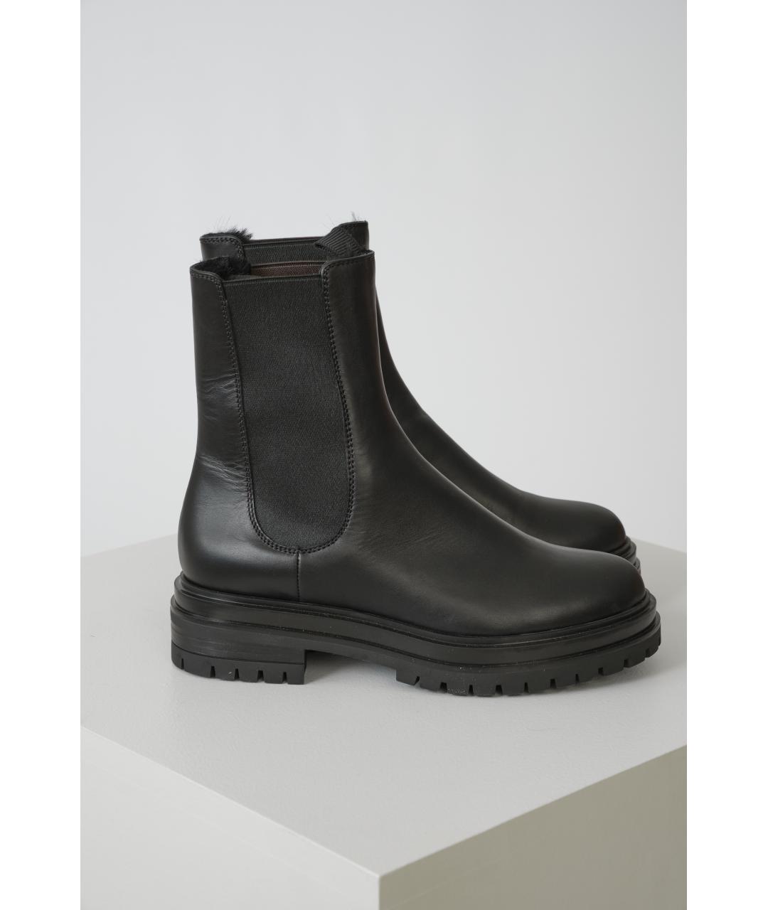 GIANVITO ROSSI Черные кожаные ботинки, фото 2