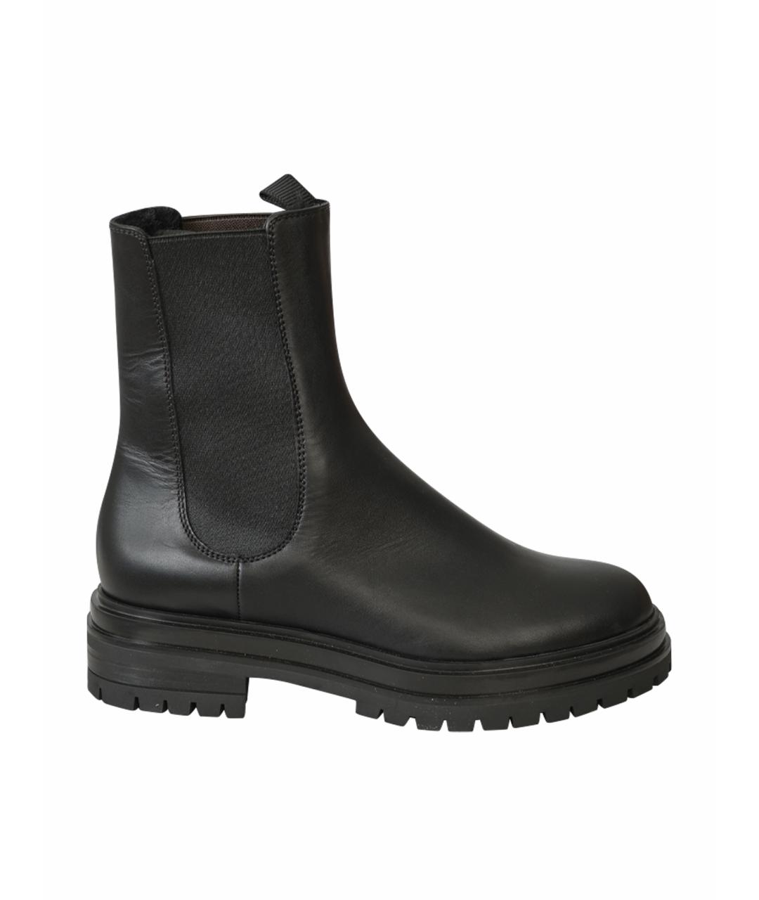 GIANVITO ROSSI Черные кожаные ботинки, фото 1