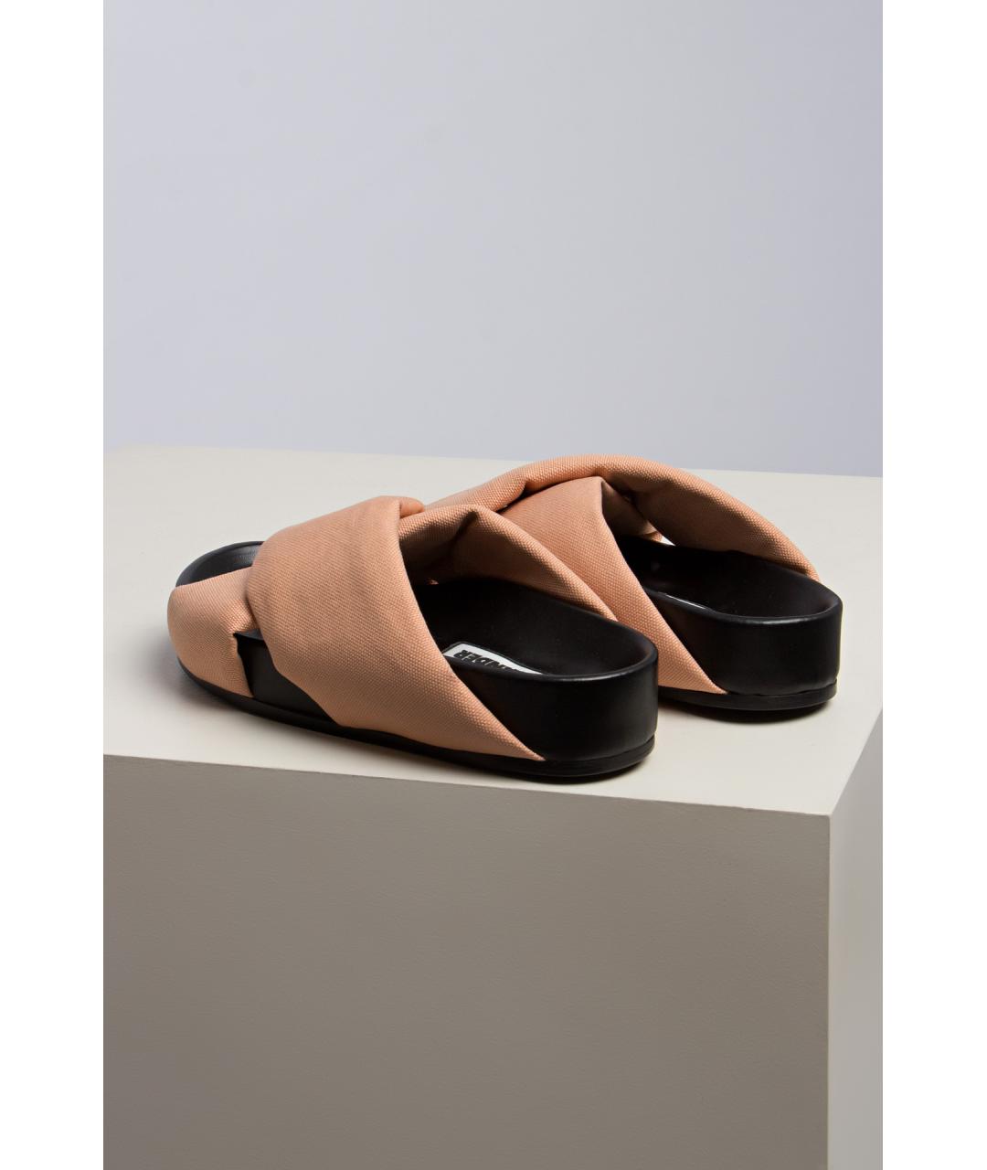 JIL SANDER Бежевые кожаные босоножки, фото 4