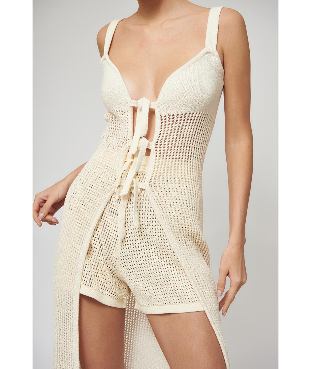 NANUSHKA Бежевое хлопковое платье, фото 7