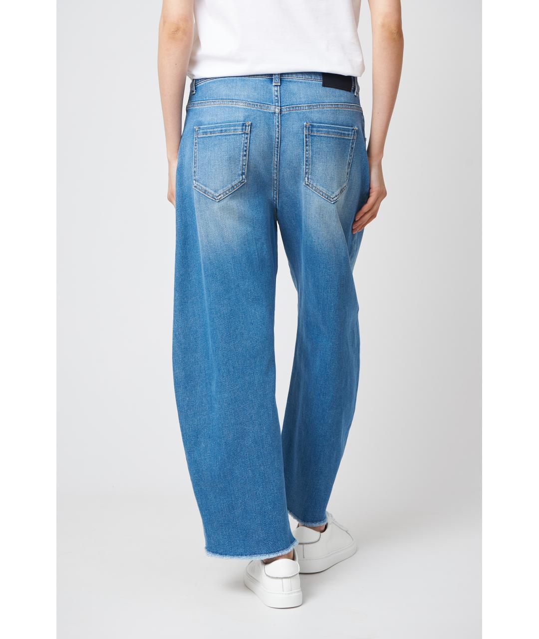 FABIANA FILIPPI Темно-синие хлопковые прямые джинсы, фото 4