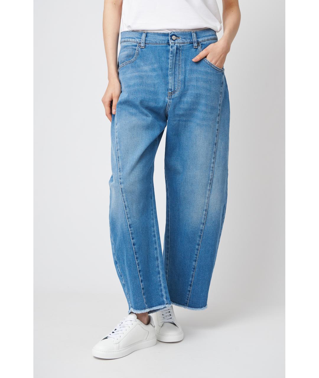 FABIANA FILIPPI Темно-синие хлопковые прямые джинсы, фото 5