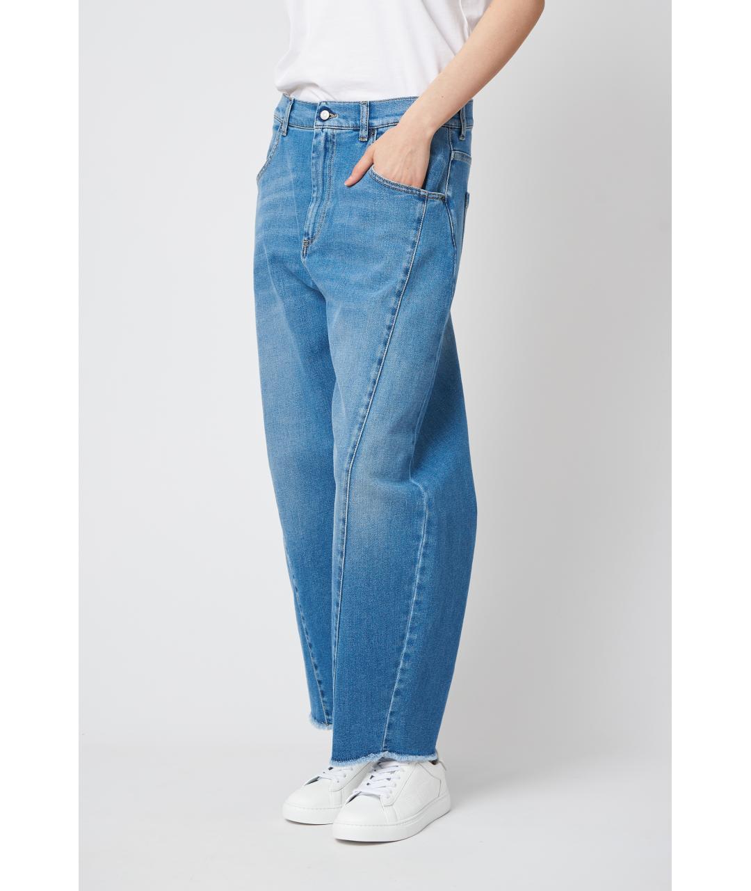 FABIANA FILIPPI Темно-синие хлопковые прямые джинсы, фото 3