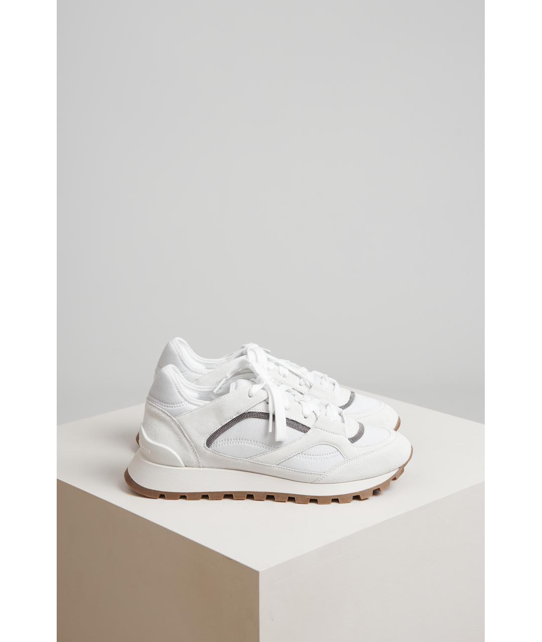 BRUNELLO CUCINELLI Белые кожаные кроссовки, фото 6