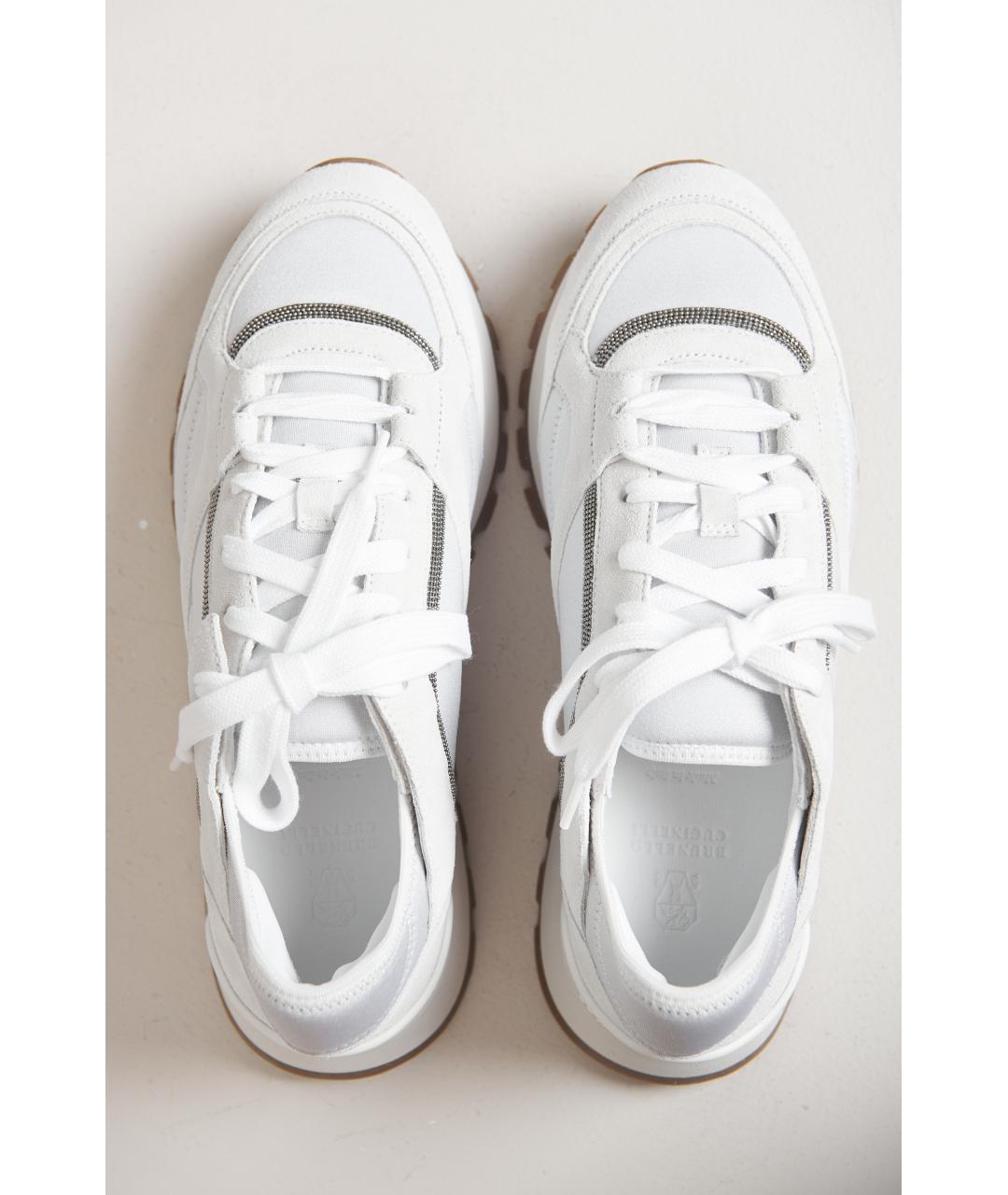 BRUNELLO CUCINELLI Белые кожаные кроссовки, фото 5