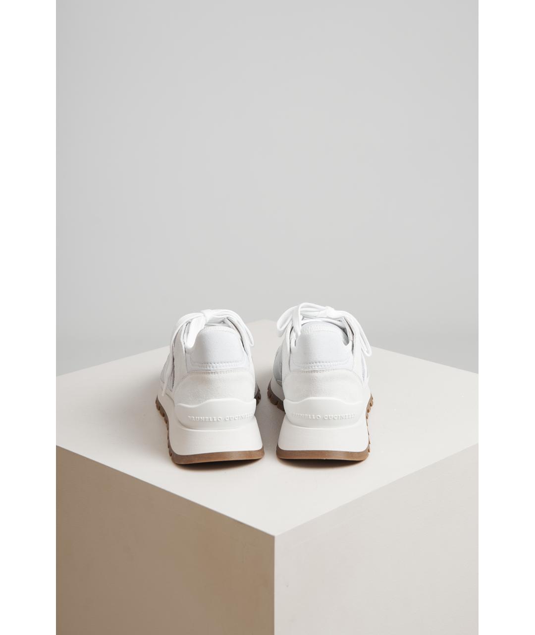 BRUNELLO CUCINELLI Белые кожаные кроссовки, фото 3