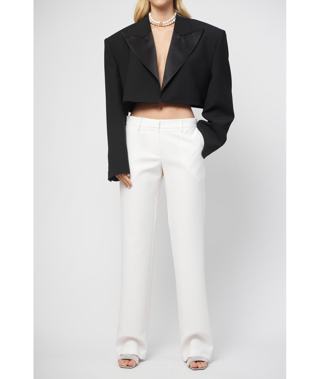 MAGDA BUTRYM Белые шерстяные прямые брюки, фото 2