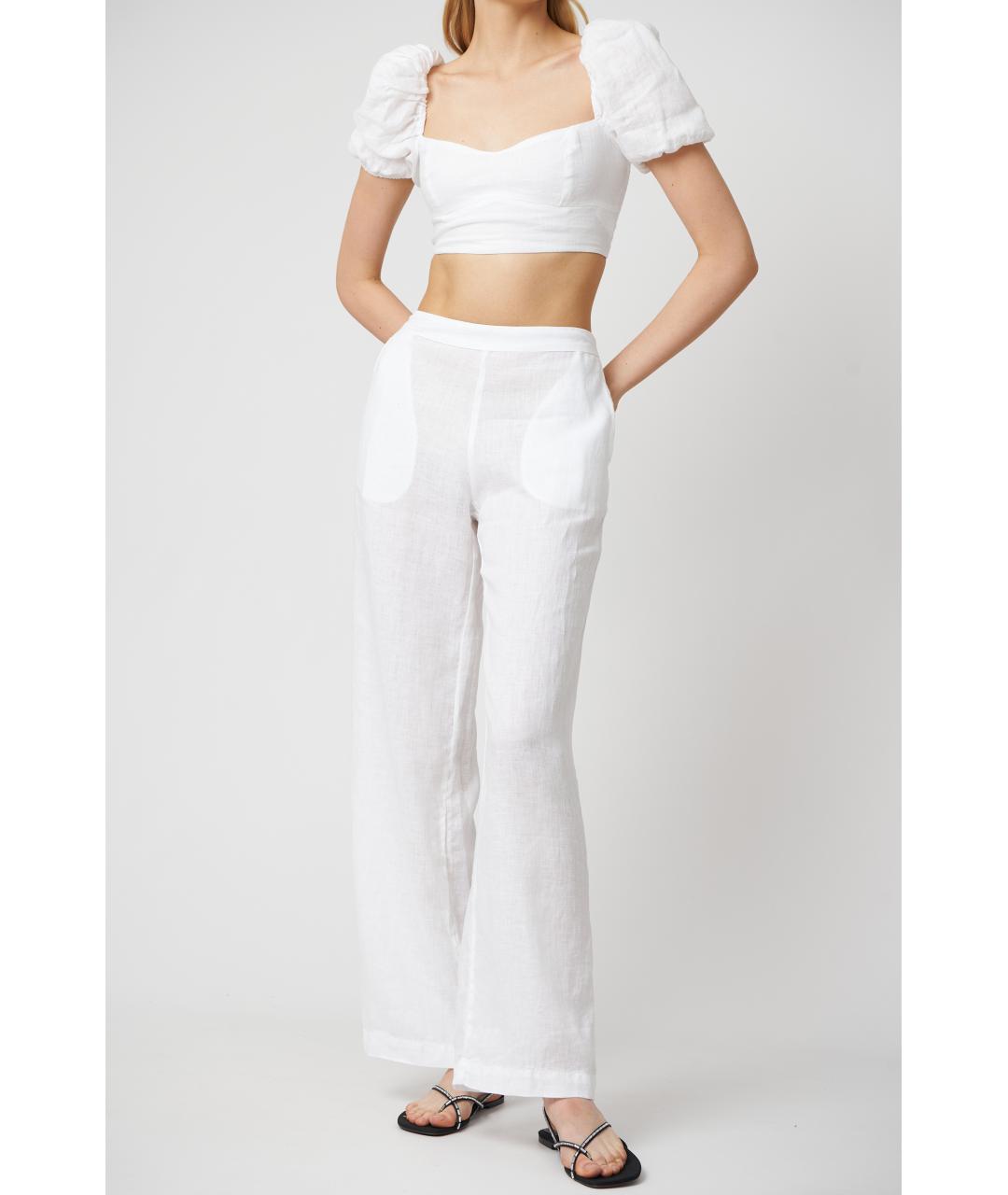 MC2 SAINT BARTH Белая льняная майка, фото 3