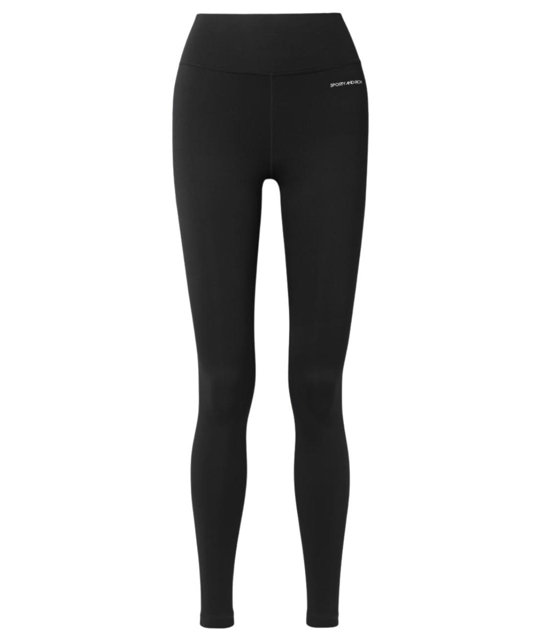 SPORTY AND RICH Черные полиамидовые леггинсы и велосипедки, фото 1