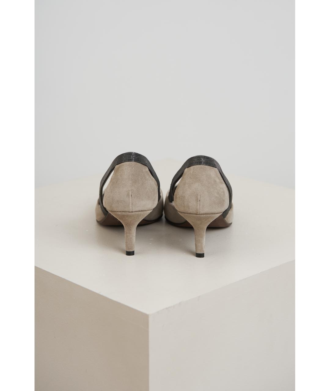 BRUNELLO CUCINELLI Серые замшевые туфли, фото 3