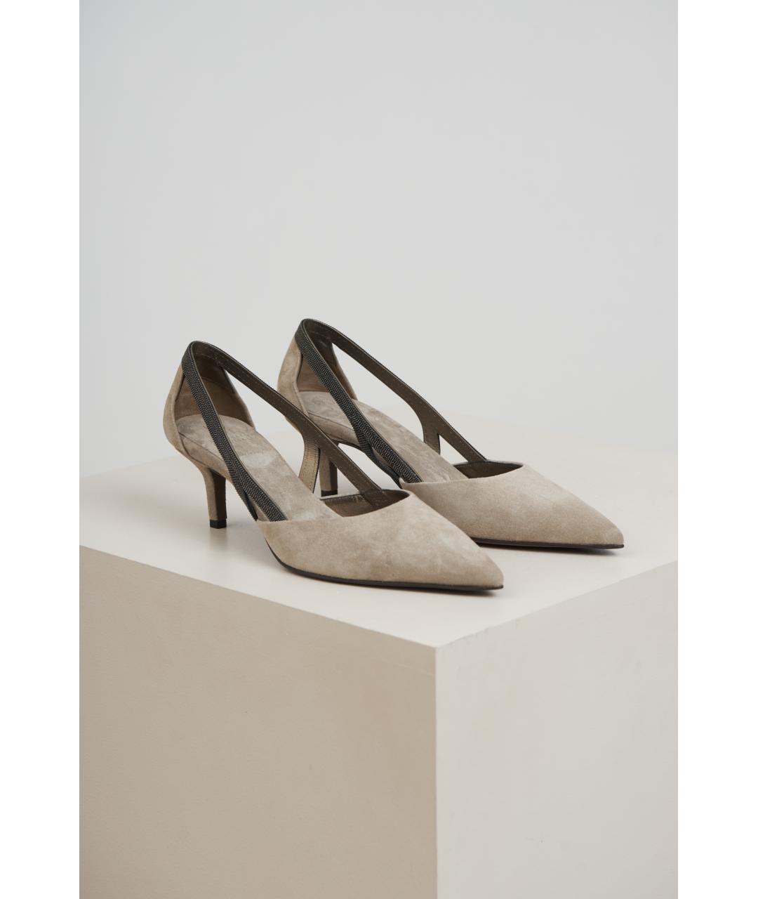 BRUNELLO CUCINELLI Серые замшевые туфли, фото 6