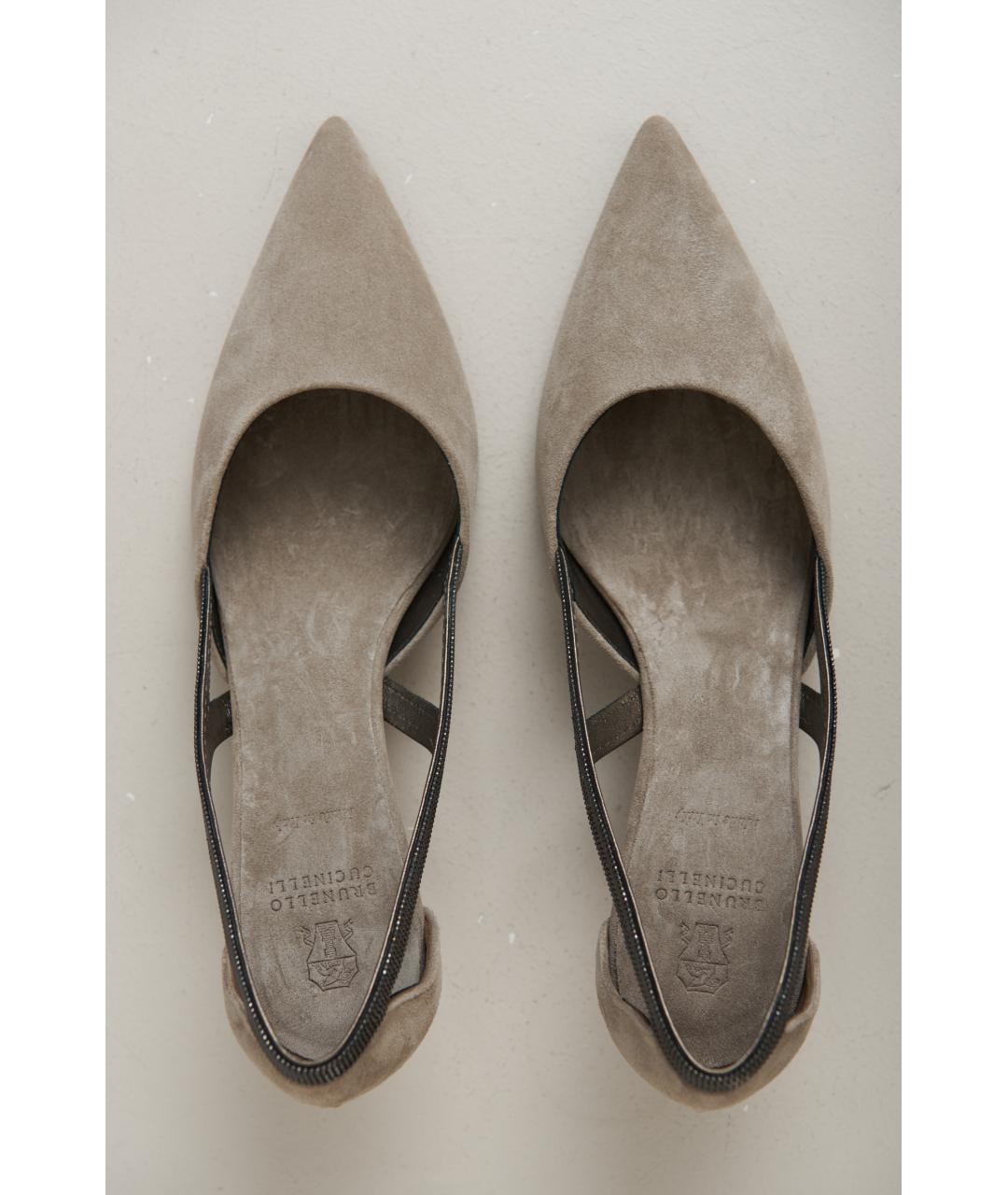 BRUNELLO CUCINELLI Серые замшевые туфли, фото 5