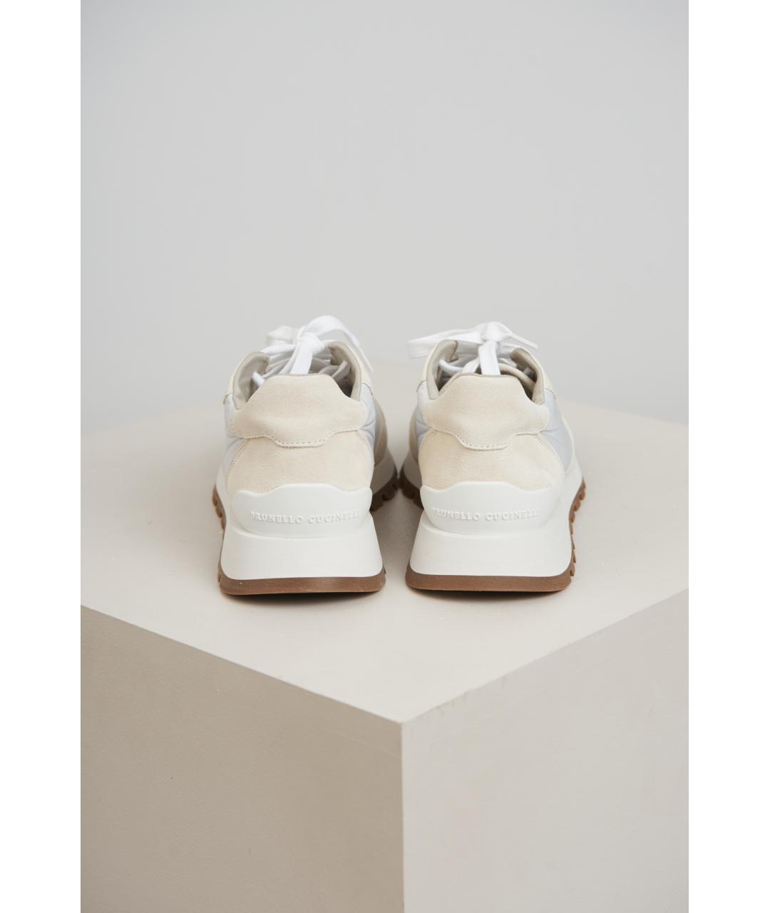 BRUNELLO CUCINELLI Бежевые кожаные кроссовки, фото 3