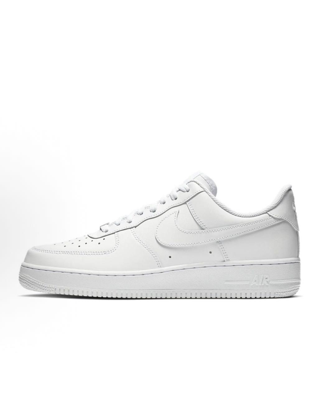 NIKE Белые низкие кроссовки / кеды из искусственной кожи, фото 5