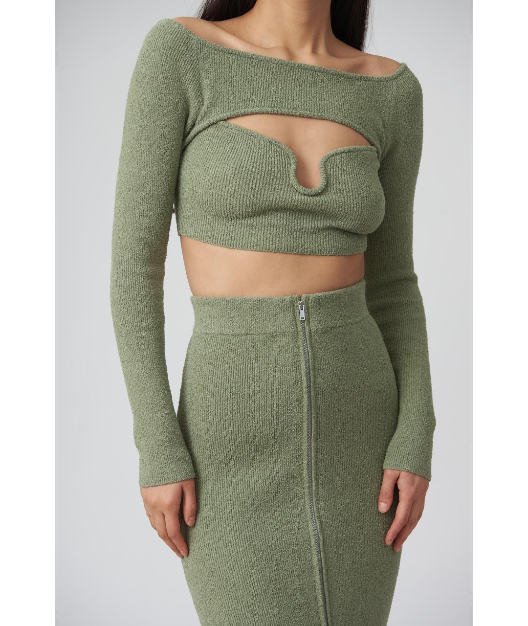 NANUSHKA Хаки хлопковый джемпер / свитер, фото 2