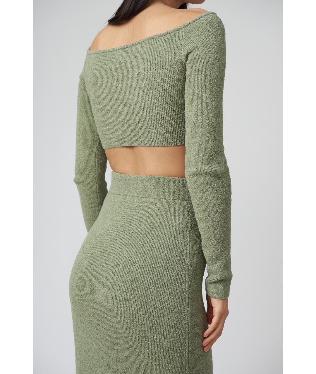 NANUSHKA Хаки хлопковый джемпер / свитер, фото 4