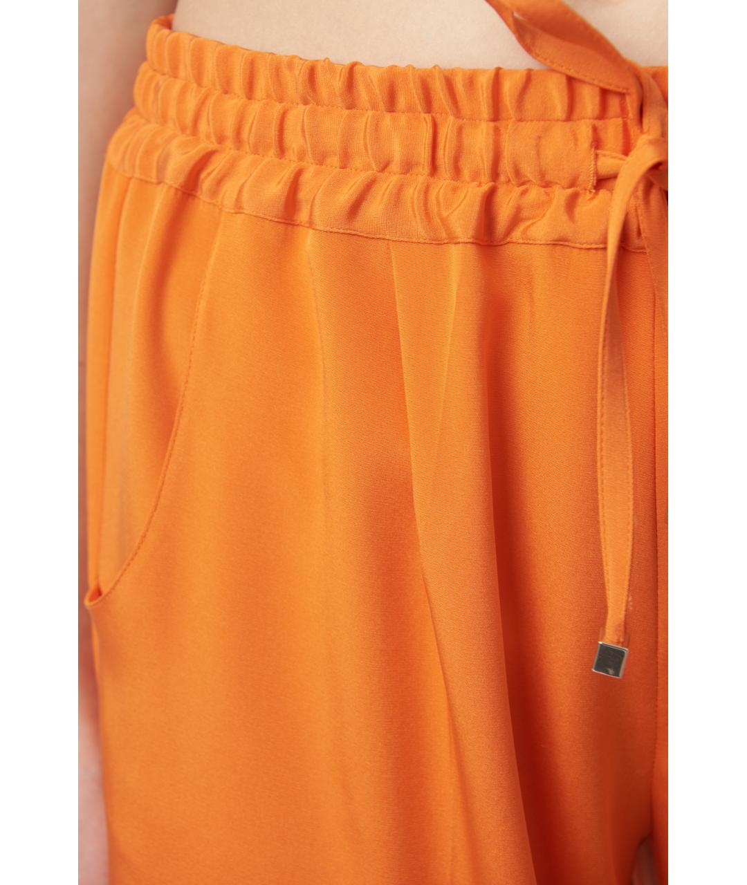 KITON Оранжевое шелковые прямые брюки, фото 3