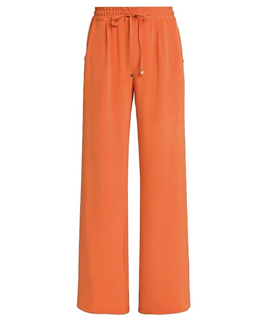 KITON Оранжевое шелковые прямые брюки, фото 1