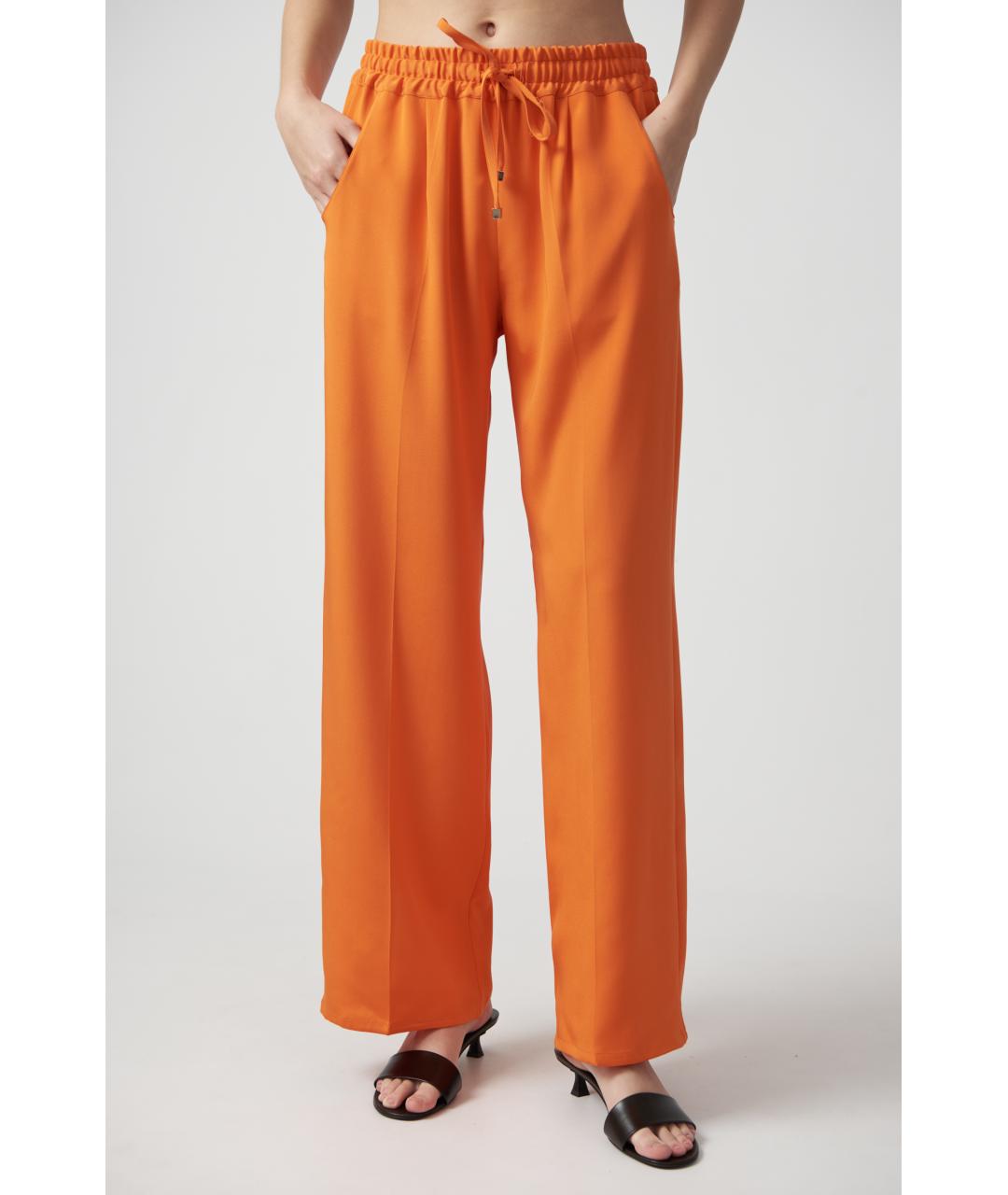 KITON Оранжевое шелковые прямые брюки, фото 2