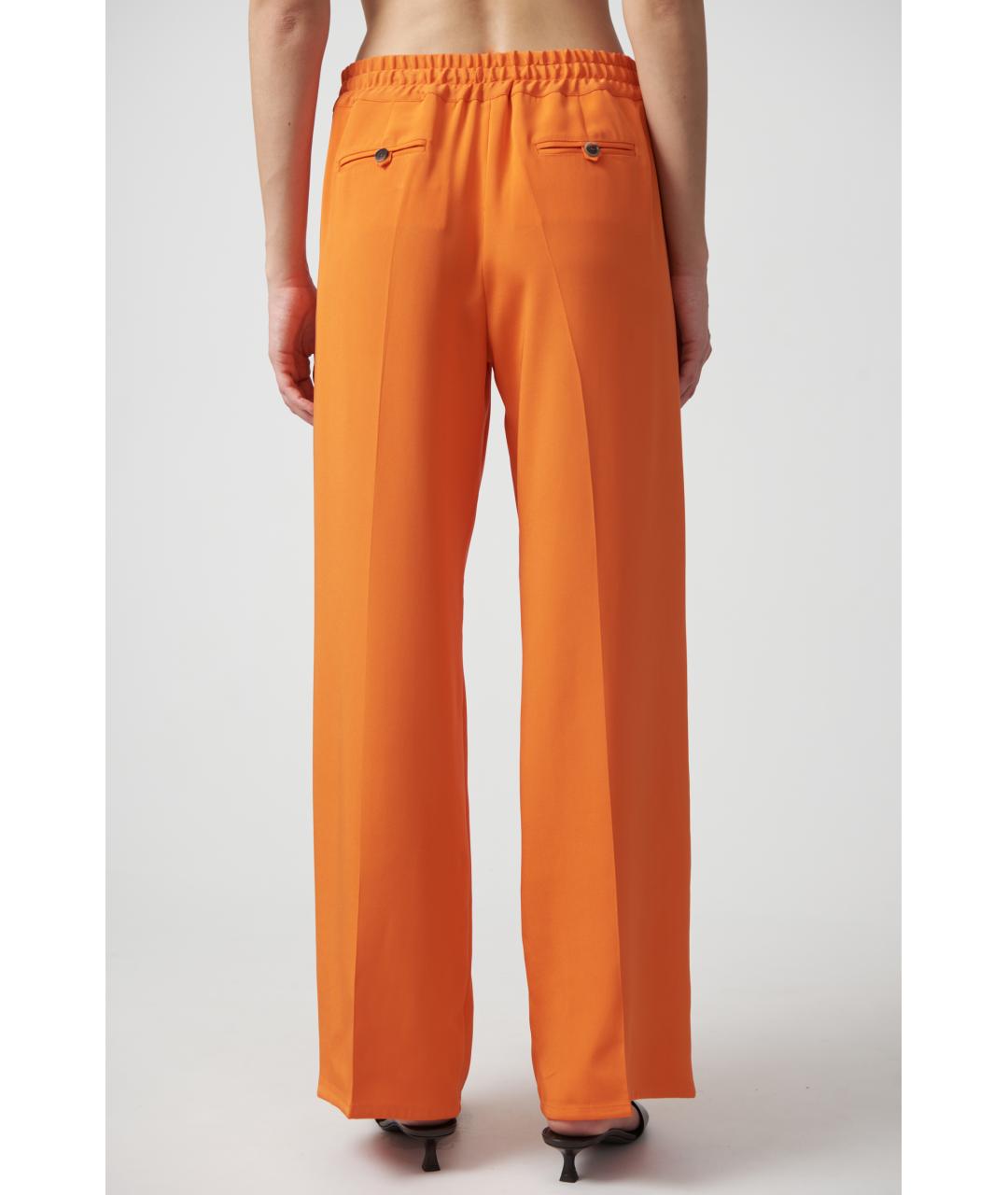KITON Оранжевое шелковые прямые брюки, фото 4