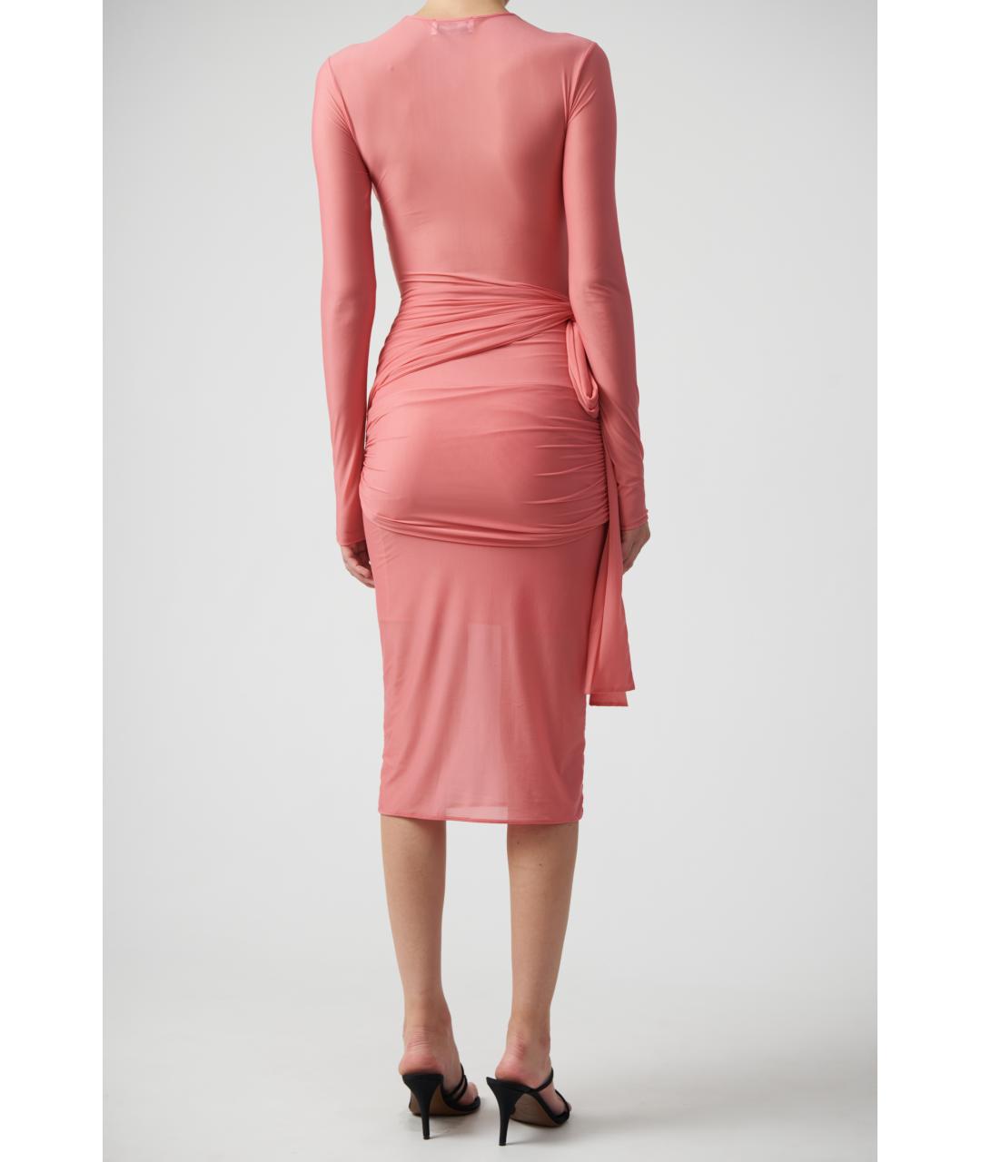 BLUMARINE Розовое полиамидовое вечернее платье, фото 6