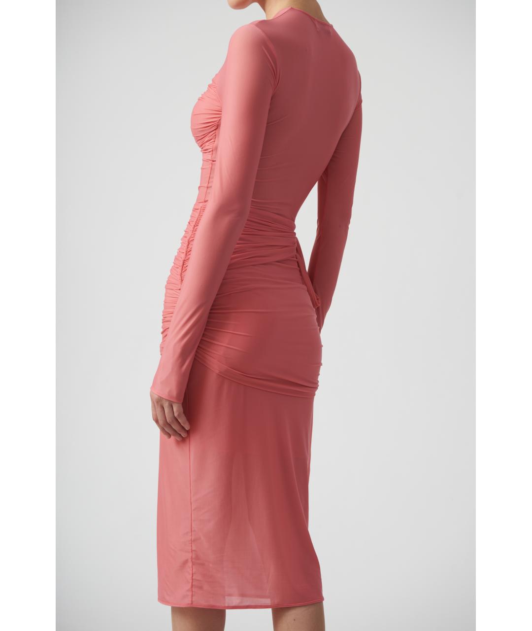 BLUMARINE Розовое полиамидовое вечернее платье, фото 7