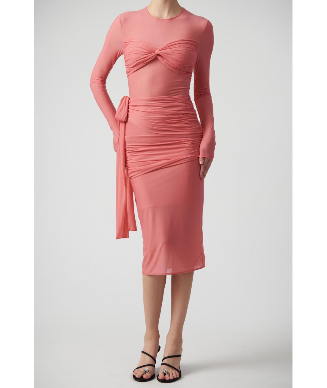 BLUMARINE Розовое полиамидовое вечернее платье, фото 3