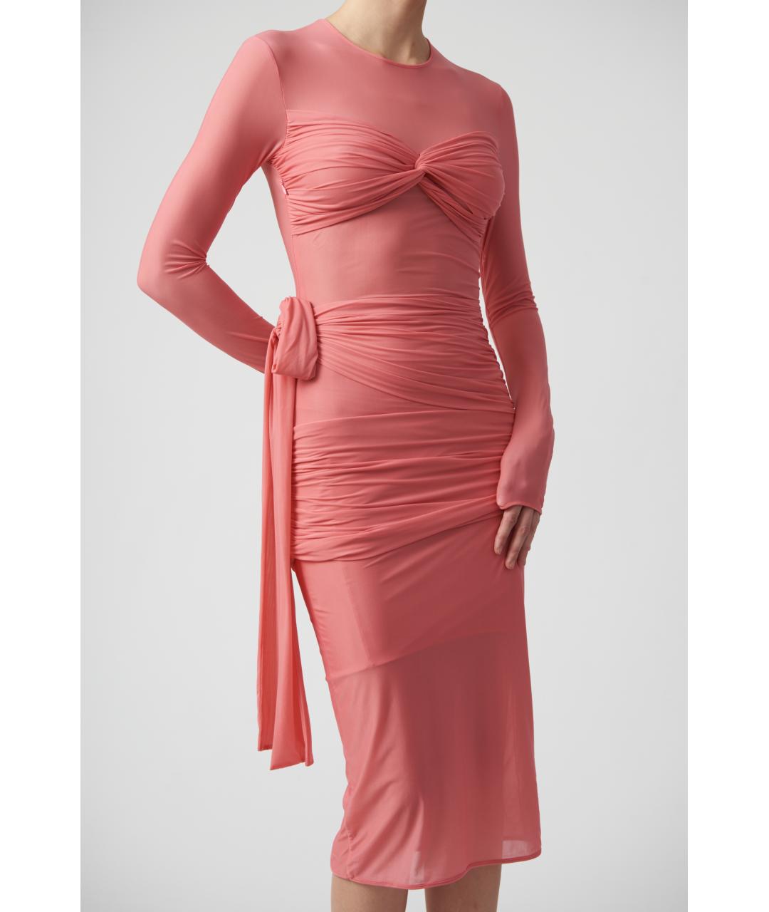 BLUMARINE Розовое полиамидовое вечернее платье, фото 4